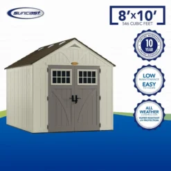 Outdoor Herb 8 ft. wide x 10 ft. deep plastic storage shed