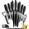 Home Hero Kitchen Knife Set. Steak Knife Set & Kitchen Utility Knives ?C Ultra-Sharp High Carbon Stainless Steel Knives with Ergonomic Handles (17 Pc Set. Black)