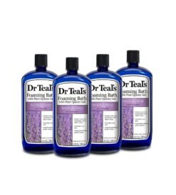 Dr Teal-s Foaming Bath with Pure Epsom Salt. Soothe & Sleep with Lavender. 34 fl oz (Pack of 4)