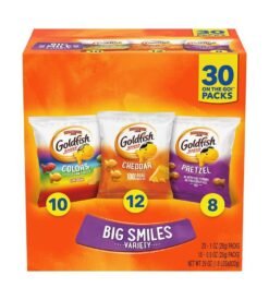 Goldfish Crackers Big Smiles Variety Pack with Cheddar. Colors. and Pretzels. Snack Packs. 30 Ct