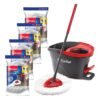 O-Cedar Easywring Microfiber Spin Mop & Bucket Floor Cleaning System with 4 Extra Refills
