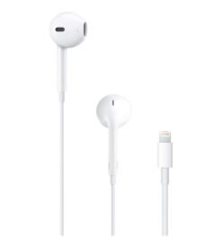 Apple EarPods Headphones with Lightning Connector. Microphone with Built-in Remote to Control Music. Phone Calls. and Volume. Wired Earbuds for iPhone